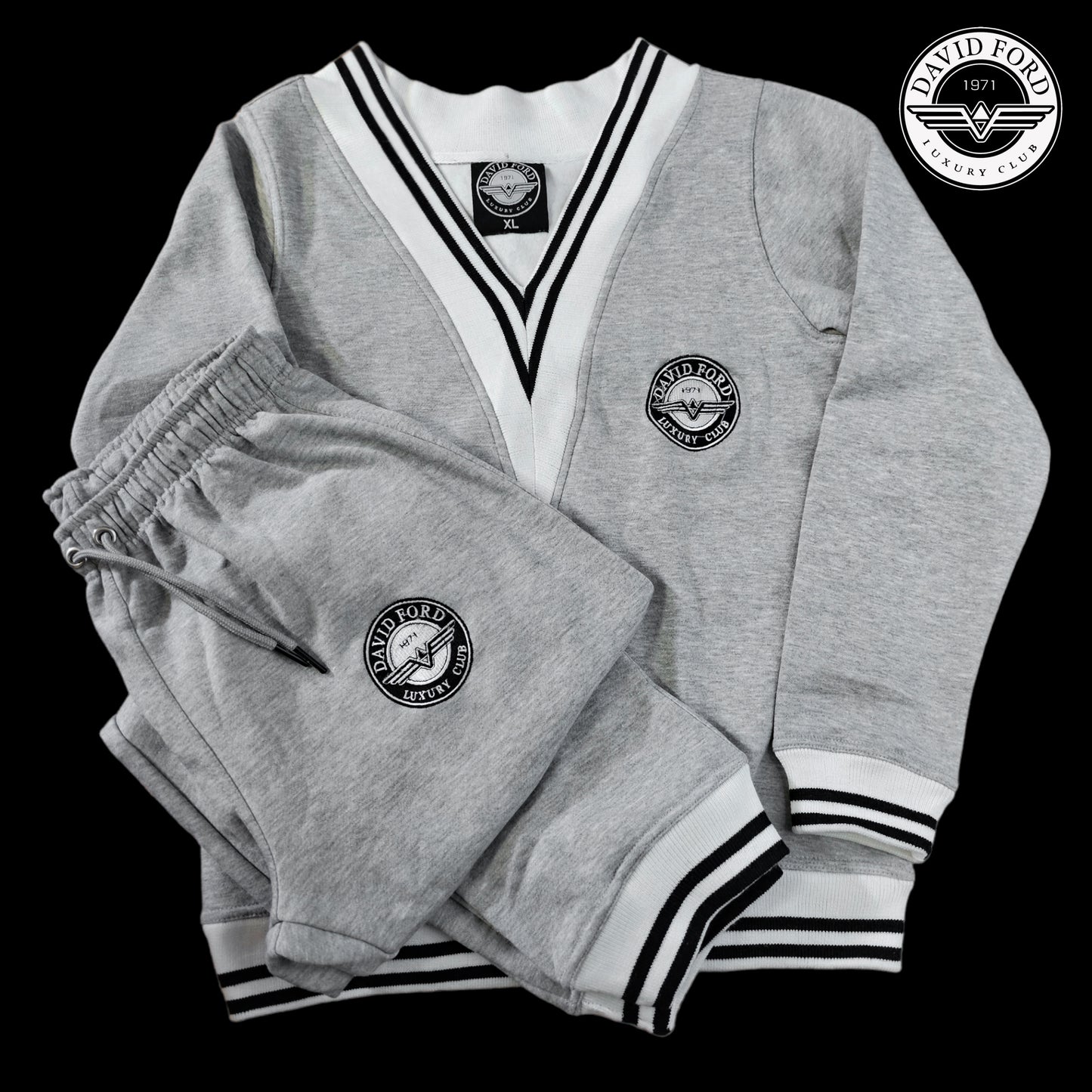 ladies v-neck jogger set