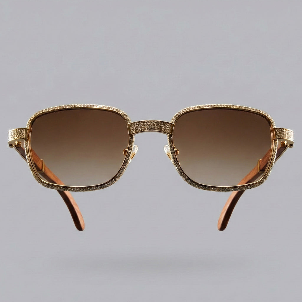 The Phenom – Sandalwood + Swarovski Luxury Eyewear