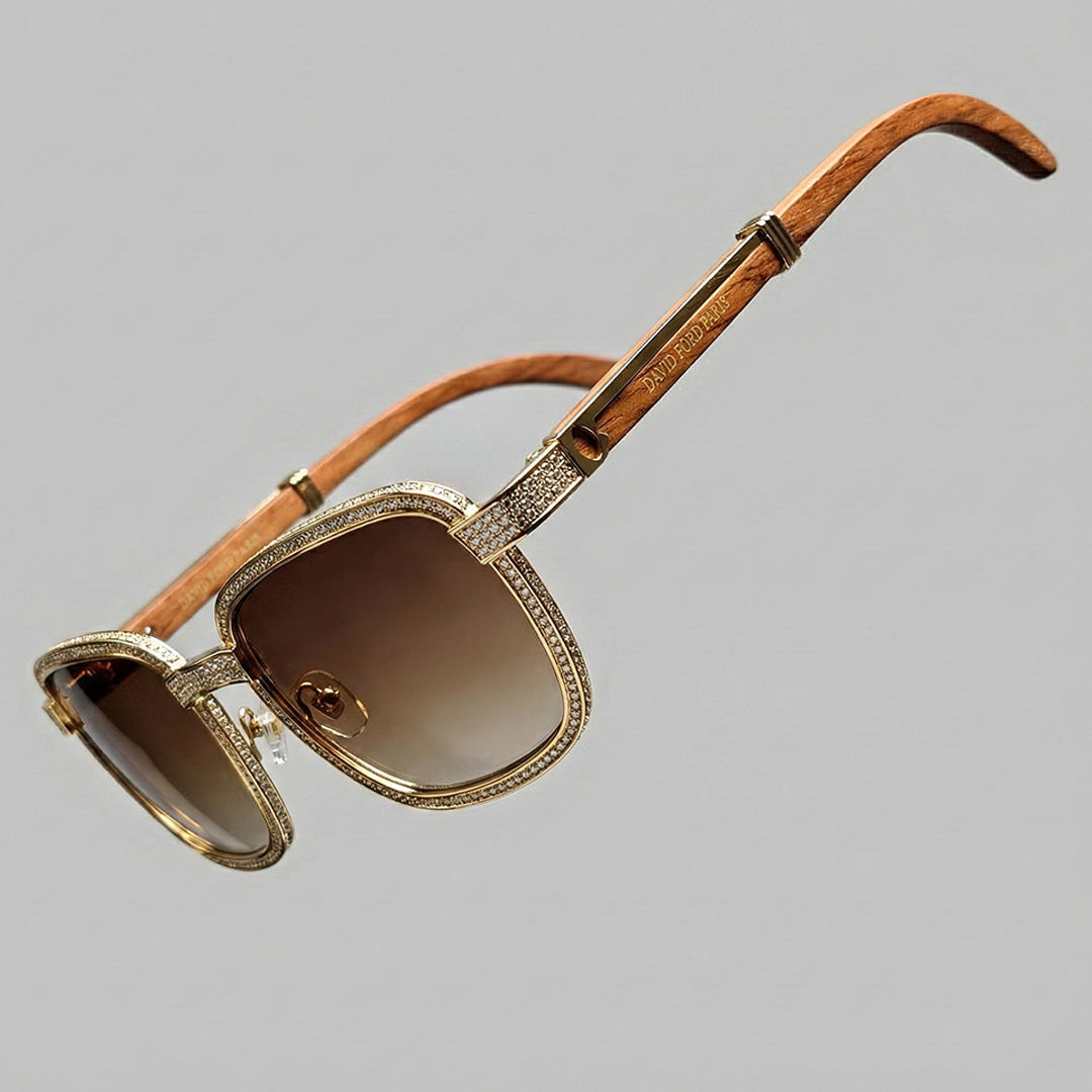 The Phenom – Sandalwood + Swarovski Luxury Eyewear