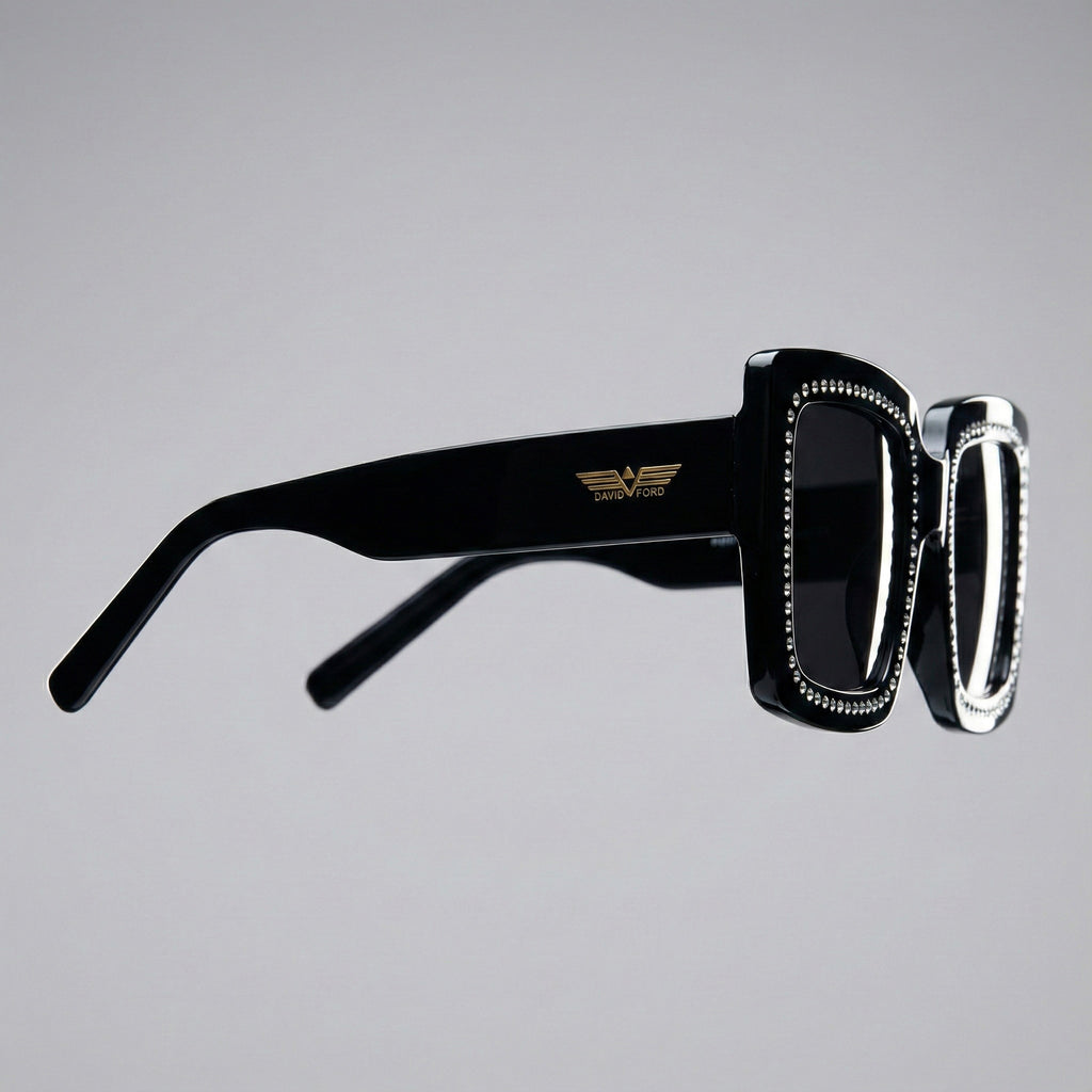 Opulence Black Swarovski Eyewear | Luxury Women's Designer Frames by David Ford