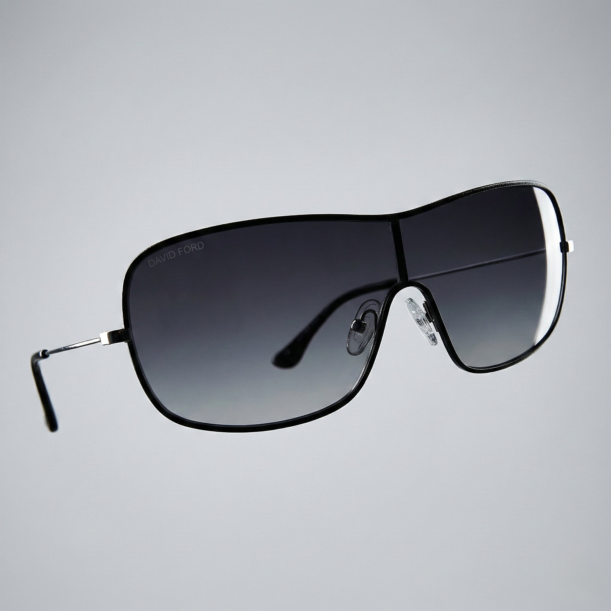 Leather Trim Shield Collection – Luxury Unisex Shield Sunglasses by David Ford