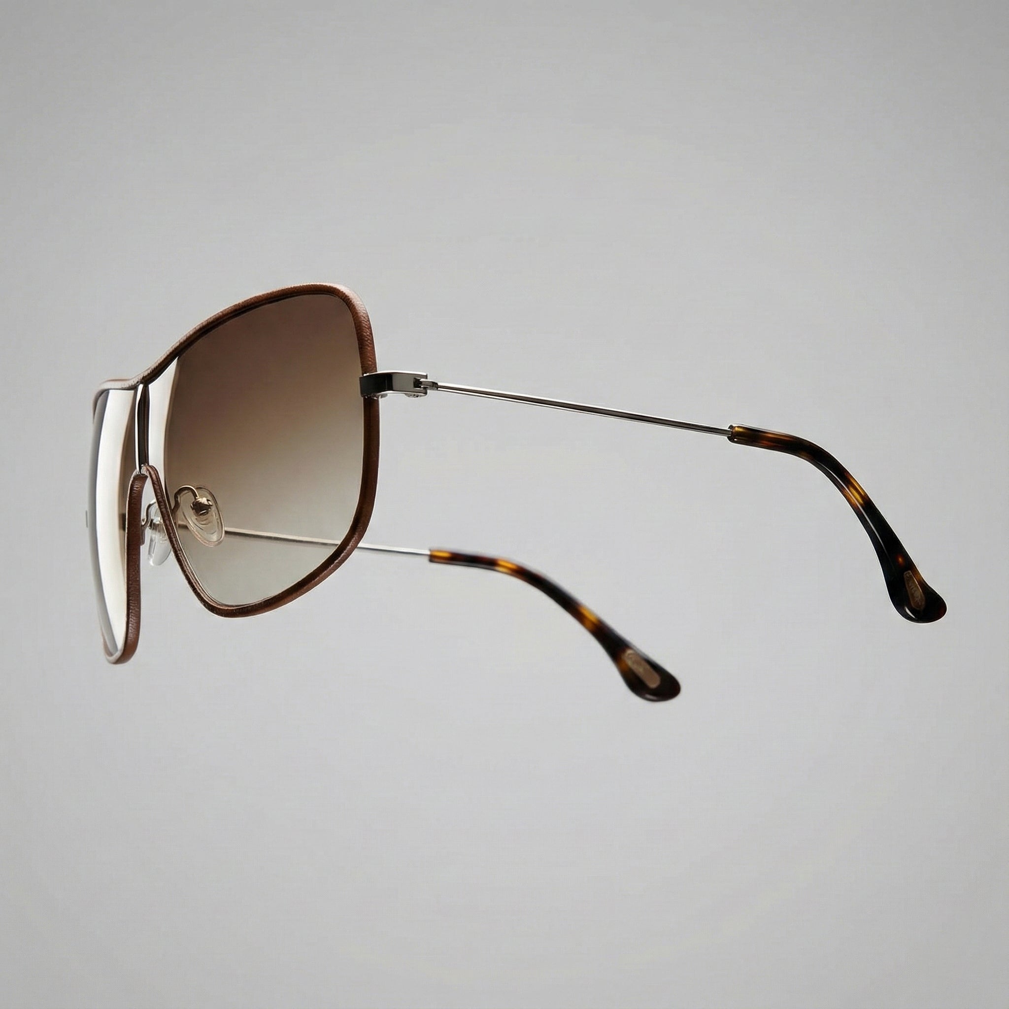 Leather Trim Shield Collection – Luxury Unisex Shield Sunglasses by David Ford
