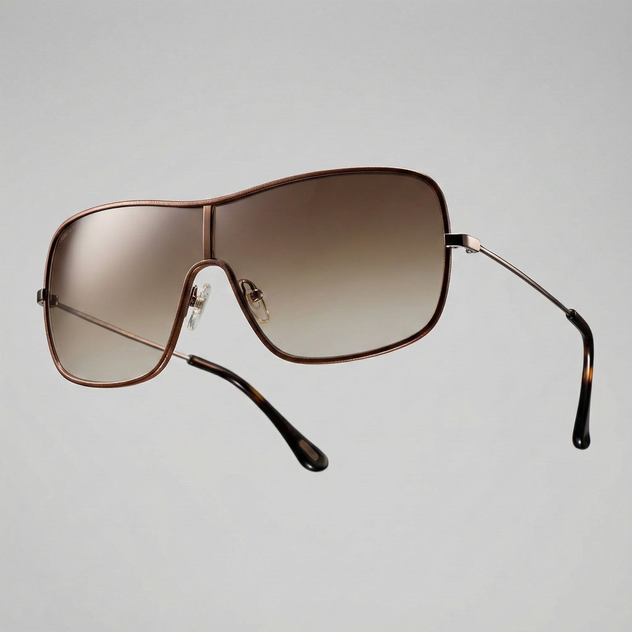 Leather Trim Shield Collection – Luxury Unisex Shield Sunglasses by David Ford