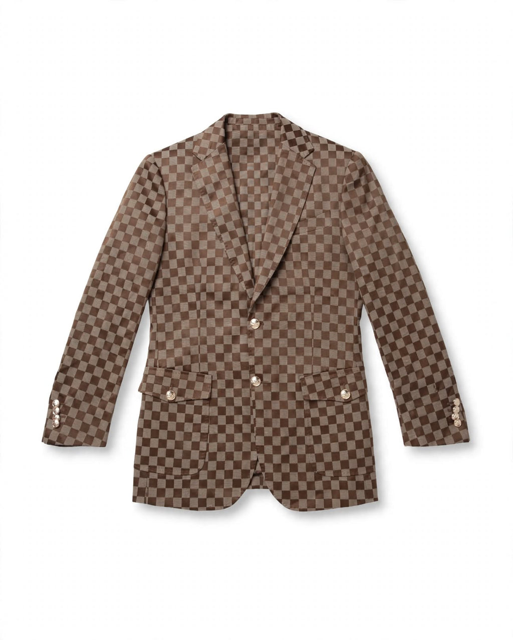 The Terra Chessboard Suit — Tobacco & Truffle Brown