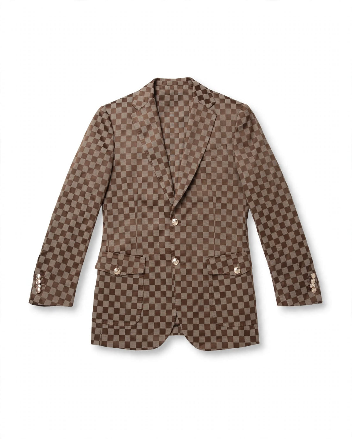 The Terra Chessboard Suit — Tobacco & Truffle Brown