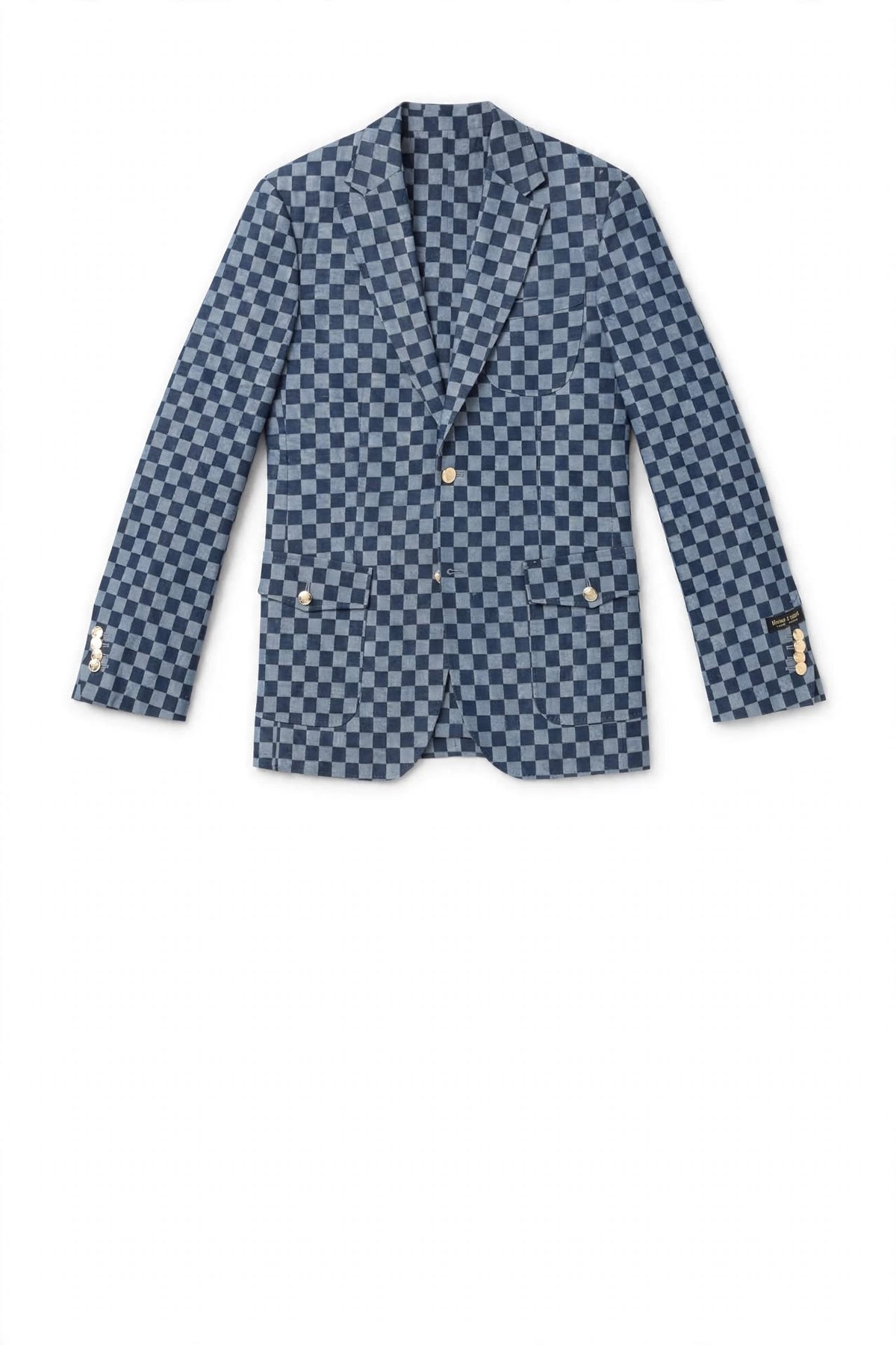 The Venezia Chessboard Suit — Navy & Pigeon Blue Edition