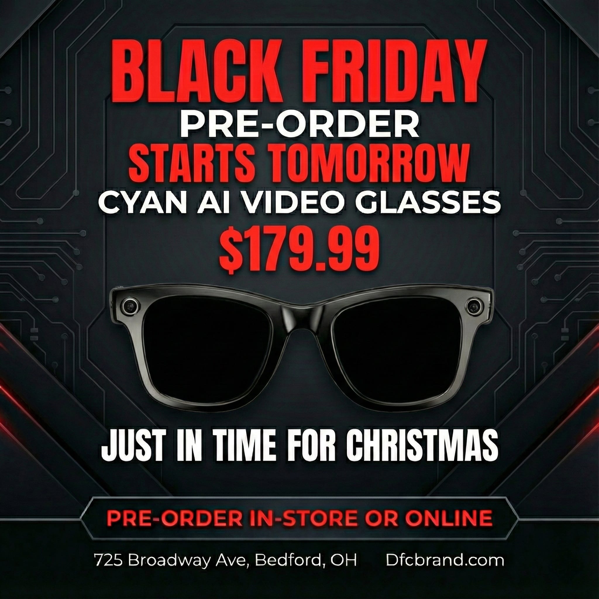 AI VIDEO CYAN GLASSES (PREORDER) TO YOU BY CHRISTMAS