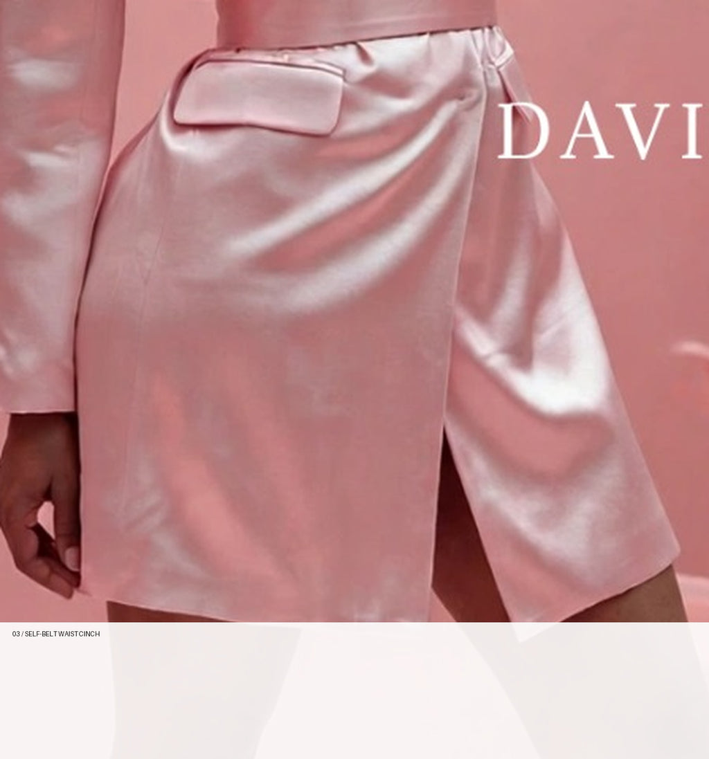 DAVID FORD PARIS Satin Blazer Dress (Custom Made Allow 3  weeks)