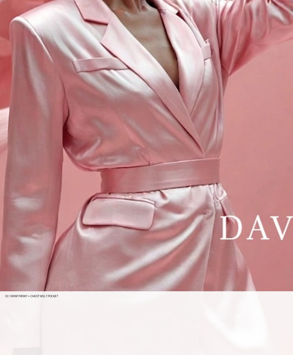 DAVID FORD PARIS Satin Blazer Dress (Custom Made Allow 3  weeks)