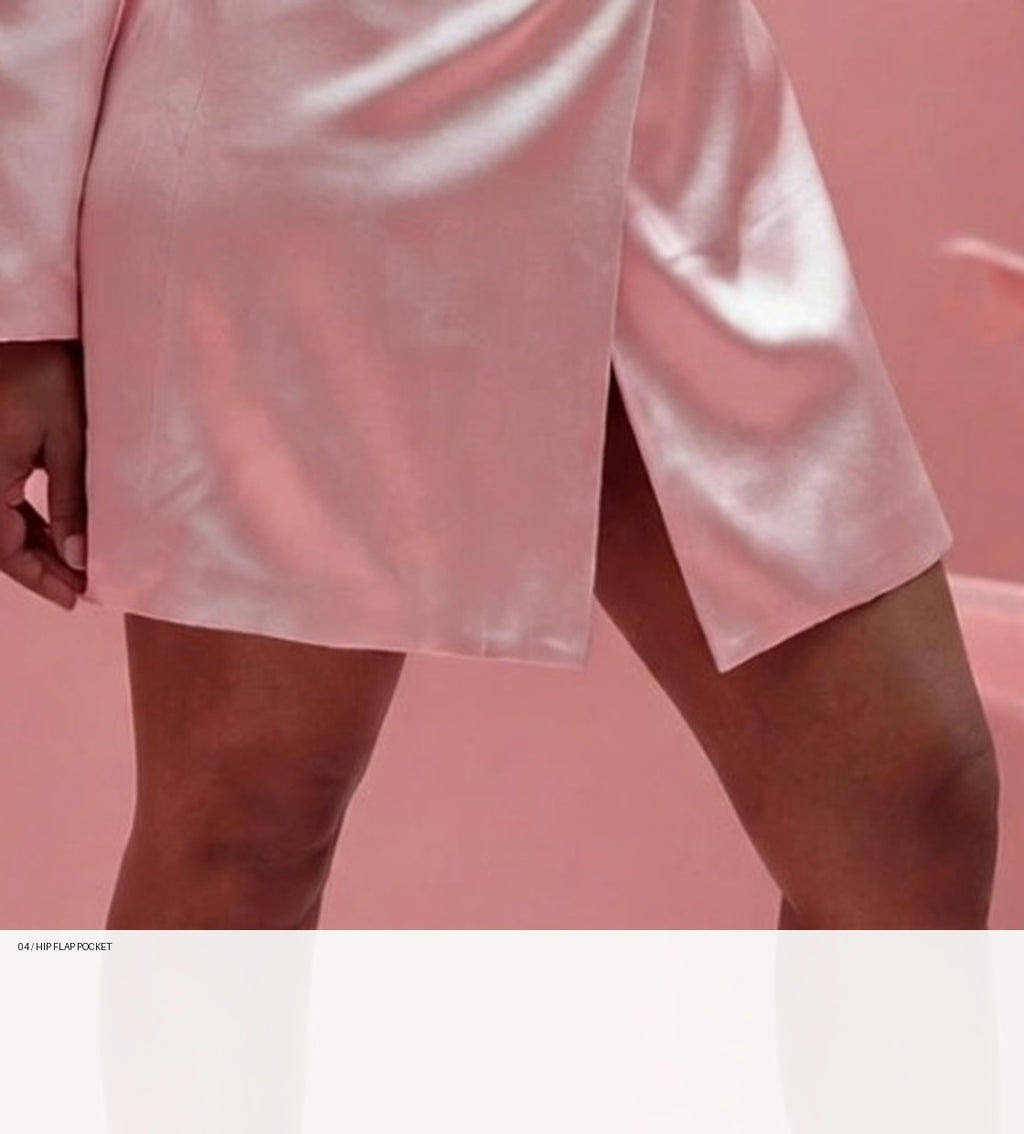 DAVID FORD PARIS Satin Blazer Dress (Custom Made Allow 3  weeks)