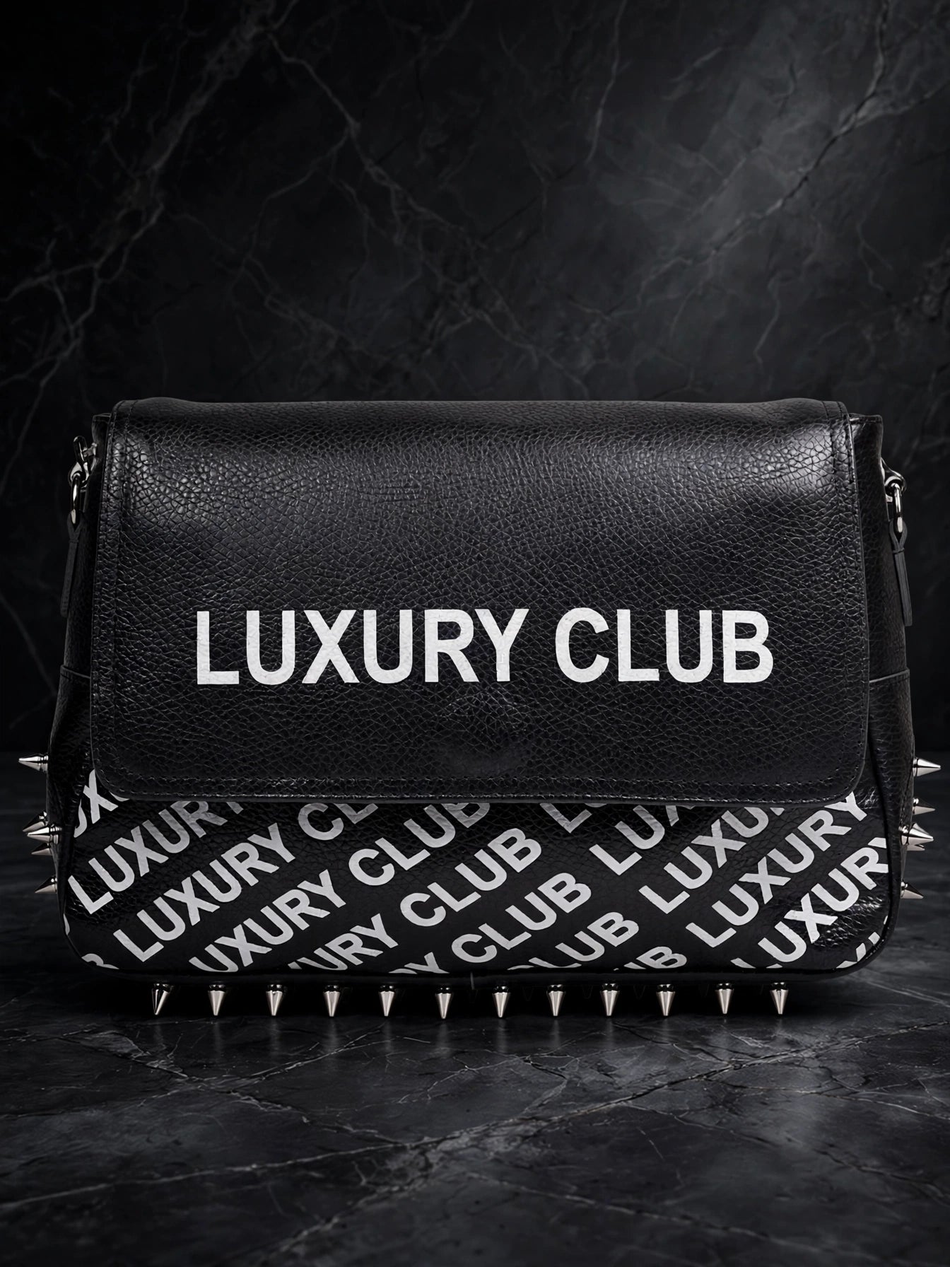 Luxury Club Studded Flopper Purse – Statement Leather Handbag by David Ford