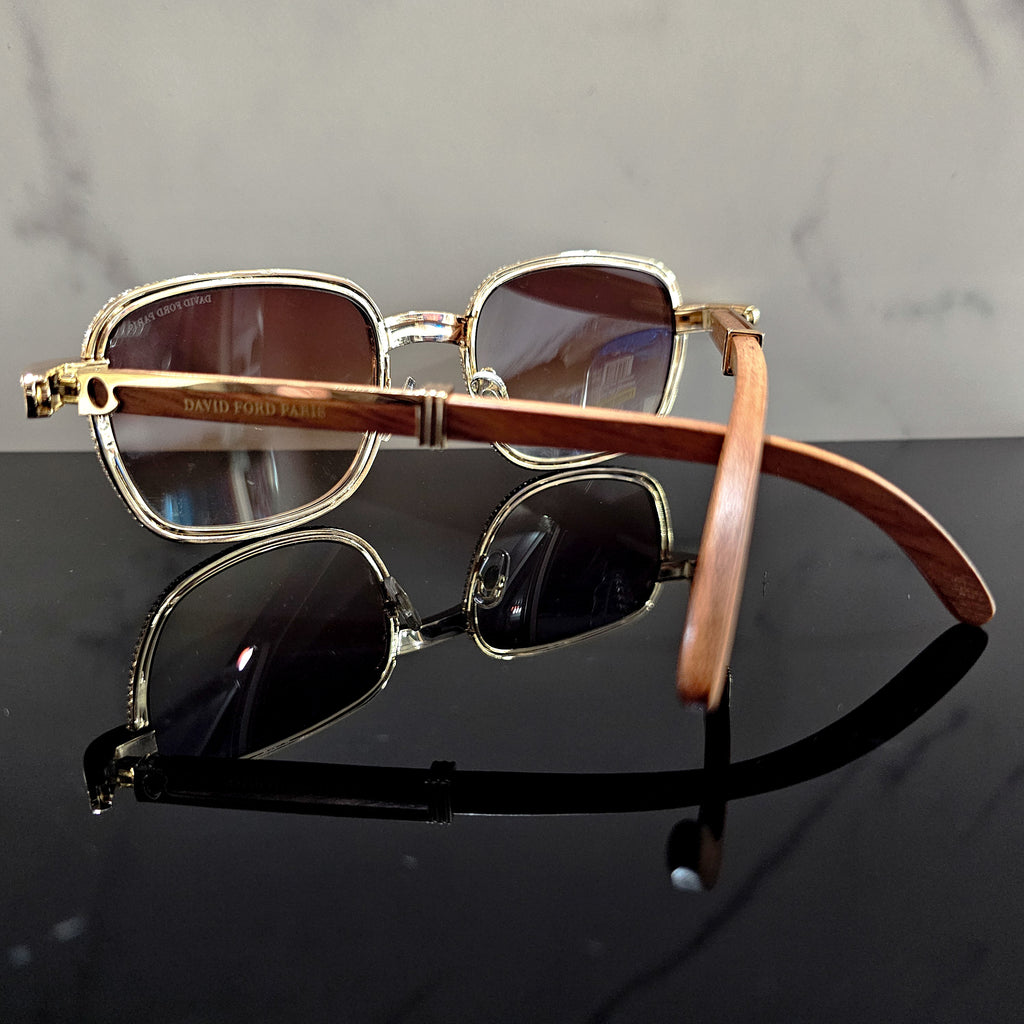 The Phenom – Sandalwood + Swarovski Luxury Eyewear