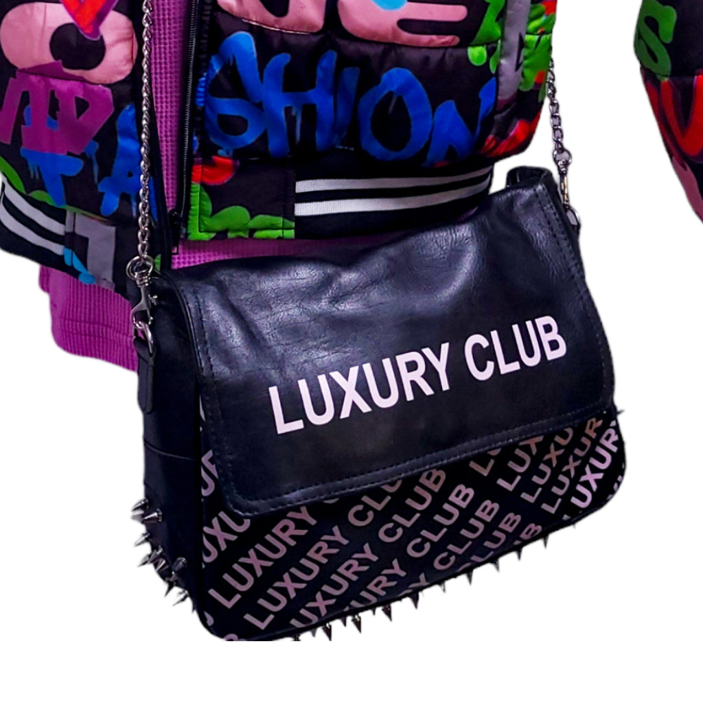 Luxury Club Studded Flopper Purse – Statement Leather Handbag by David Ford